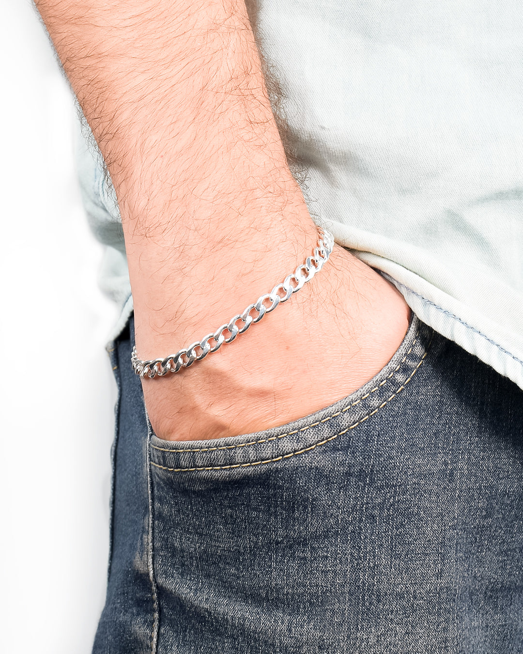 pulsera de hombre, pulsera de plata de hombre