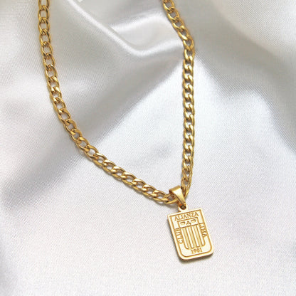 collar de escudo, collar de futbol, collar de hombre, collar dorado de hombre, collar de alianza lima, collar de equipo de futbol, collar de hombre de alianza lima