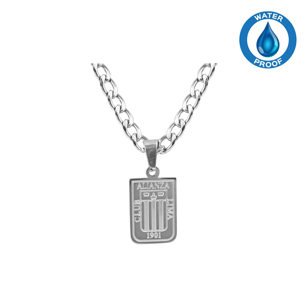 Collar Alianza Lima Escudo Plateado Acero
