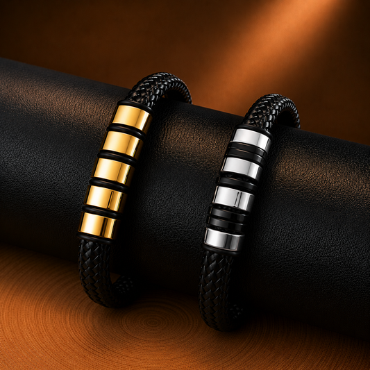 Pulsera Signature Plateado/Dorado Acero Hombre