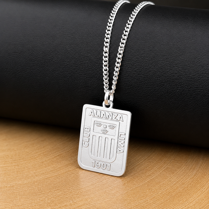 Collar Alianza Lima Escudo Plateado Plata