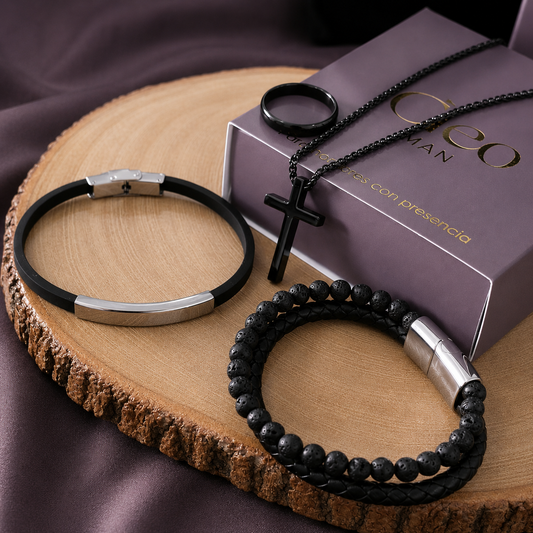 Set x4 Arrax Negro Acero Hombre