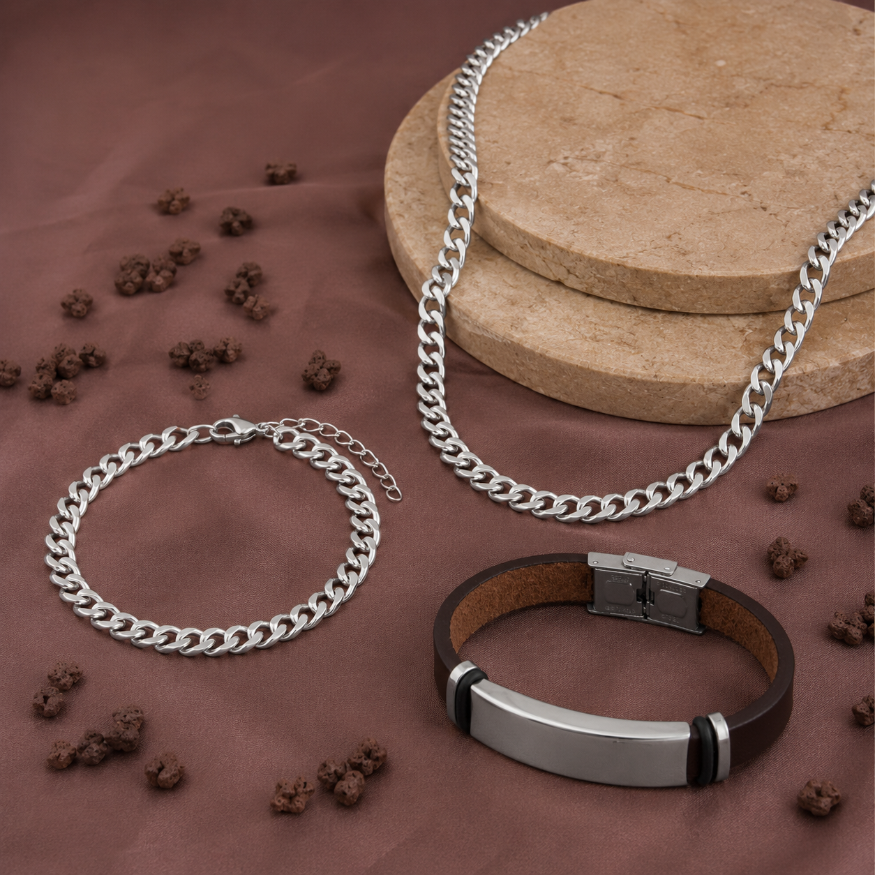 Set x3 Corsario Plateado Acero Hombre