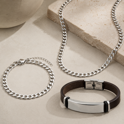 Set x3 Corsario Plateado Acero Hombre