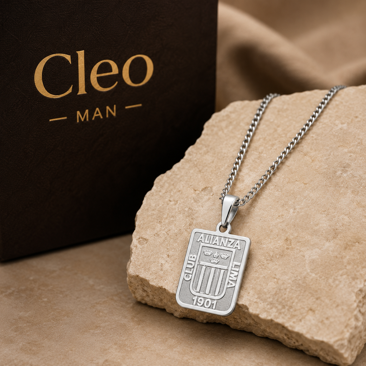 Collar Alianza Lima Escudo Plateado Plata