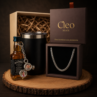 Box Personalizado Papá Plateado Acero Hombre