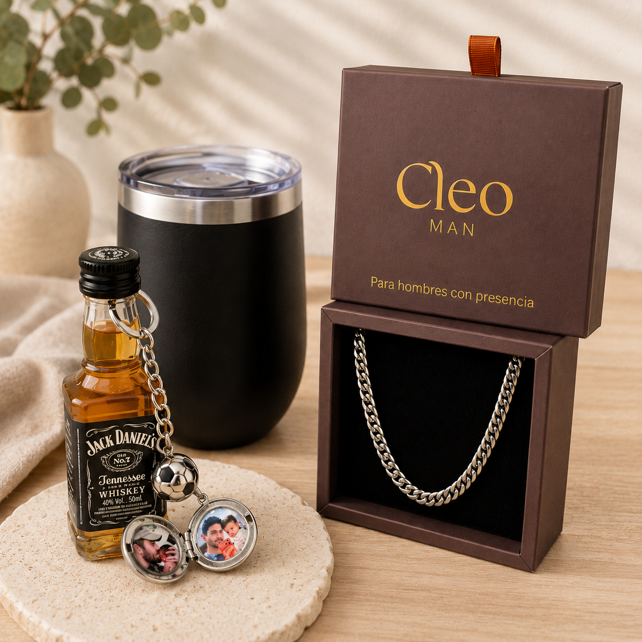 Box Personalizado Papá Plateado Acero Hombre