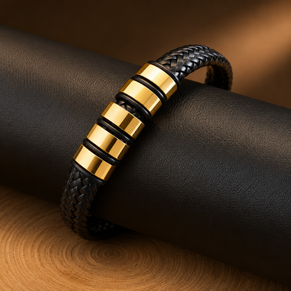 Pulsera Signature Plateado/Dorado Acero Hombre