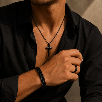 Set x3 Obsidiana Negro Acero Hombre