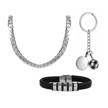 Set x3 Imperio Plateado Acero Hombre
