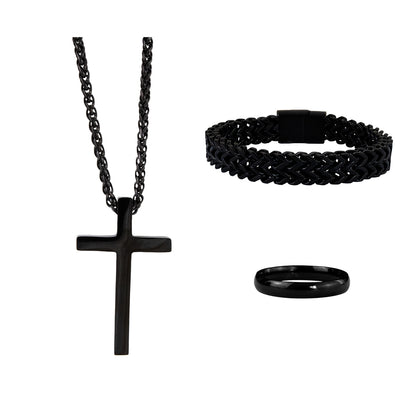 Set x3 Obsidiana Negro Acero Hombre