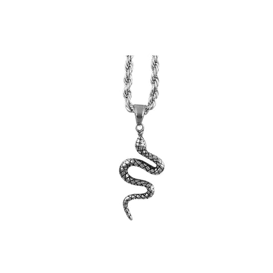 Collar Viper Plateado Acero Hombre