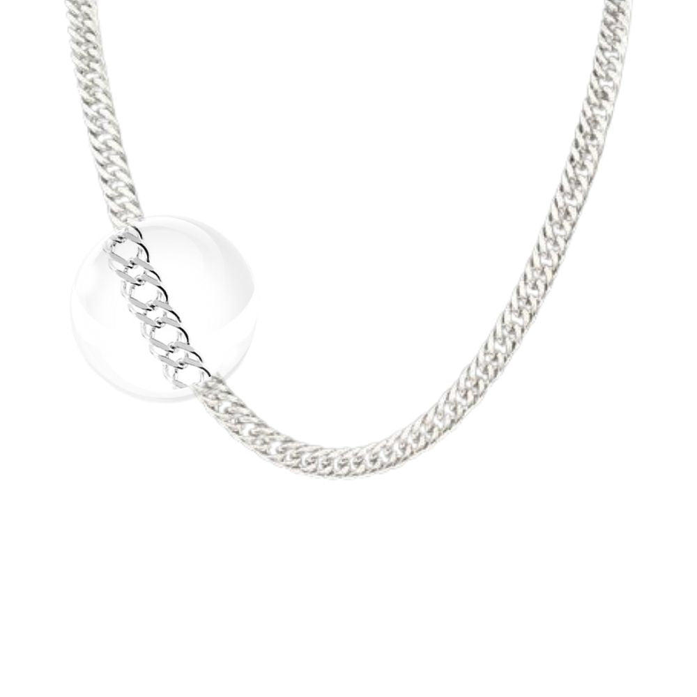cadena de hombre de plata, cadena grande de hombre, cadena chunky, cadena plateada de hombre
