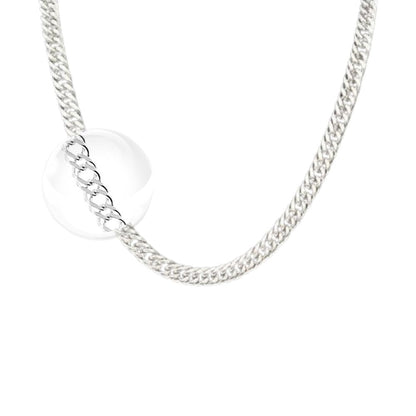 cadena de hombre de plata, cadena grande de hombre, cadena chunky, cadena plateada de hombre