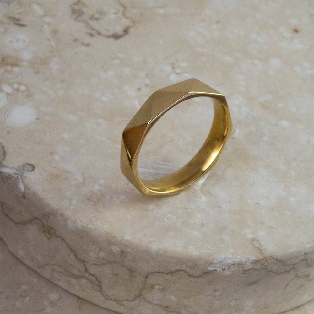 Anillo Vertex Dorado Acero T15 Nacional