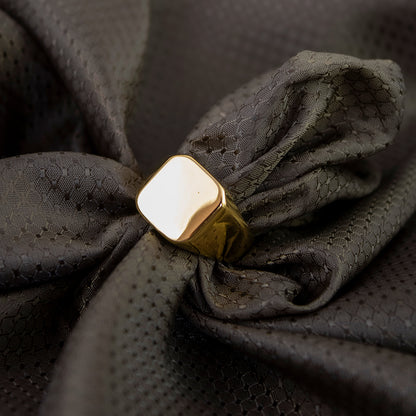Anillo Prime Dorado Acero Hombre