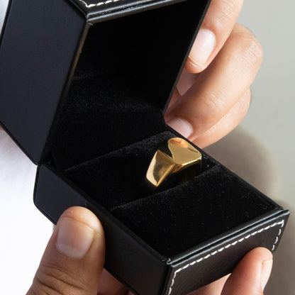 Anillo Prime Dorado Acero Hombre
