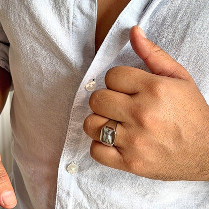 Anillo Prime Dorado Acero Hombre