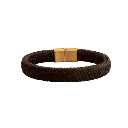 Pulsera Onyx Marrón Cuerina Hombre