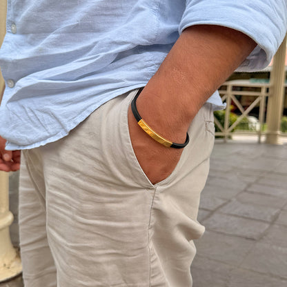 Pulsera Atlas Dorado/Plateado Acero Hombre