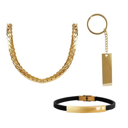 Set x3 Monarch Dorado Acero Hombre