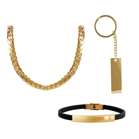 Set x3 Monarch Dorado Acero Hombre