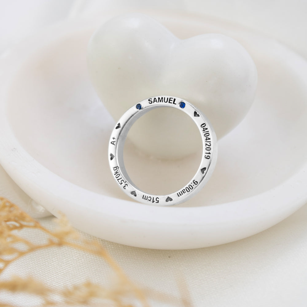 Anillo de Nacimiento Liso Plateado Plata Hombre