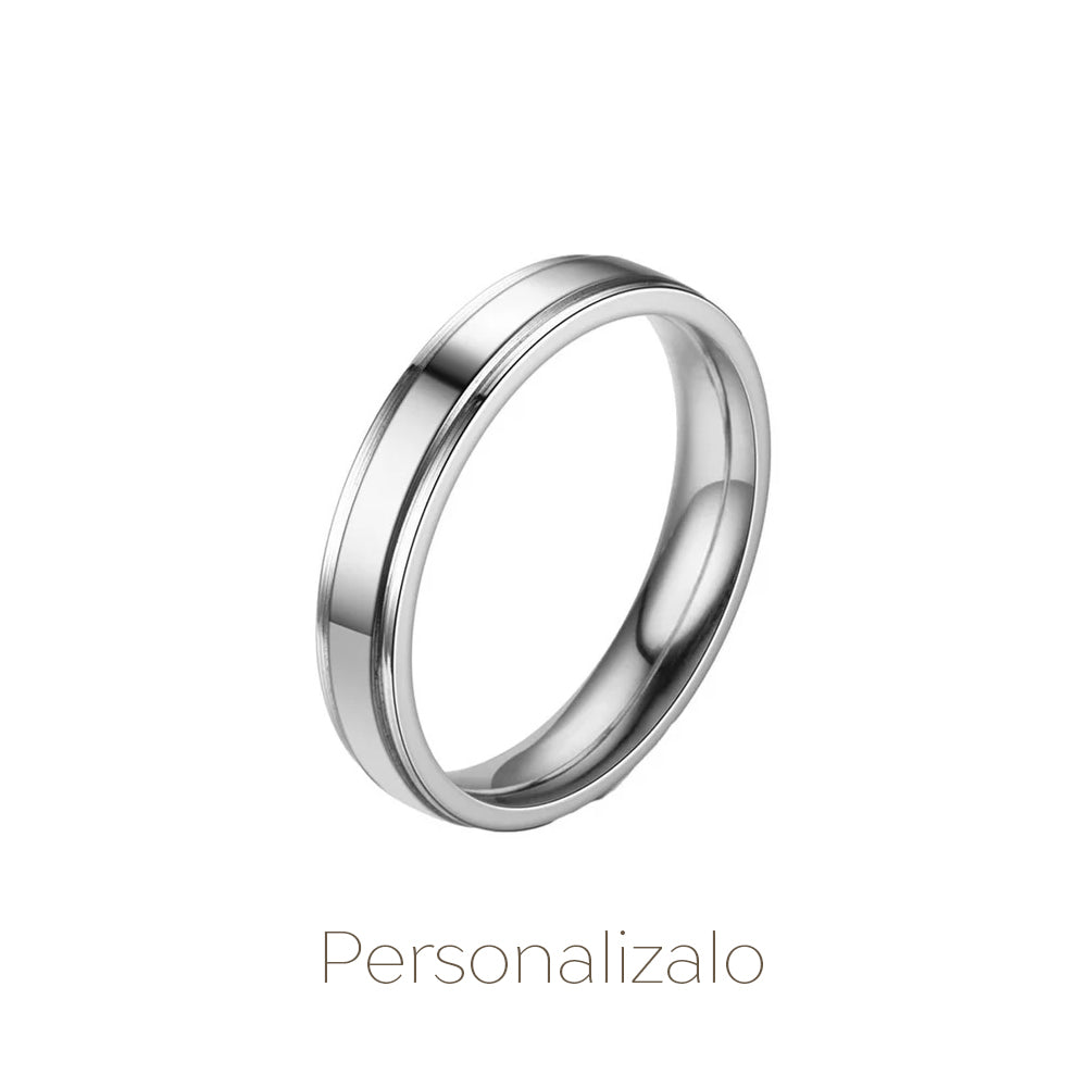 Anillo de Nacimiento Liso Plateado Plata Hombre