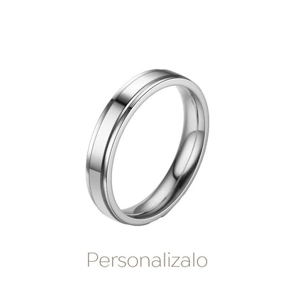 Anillo de Nacimiento Liso Plateado Plata Hombre