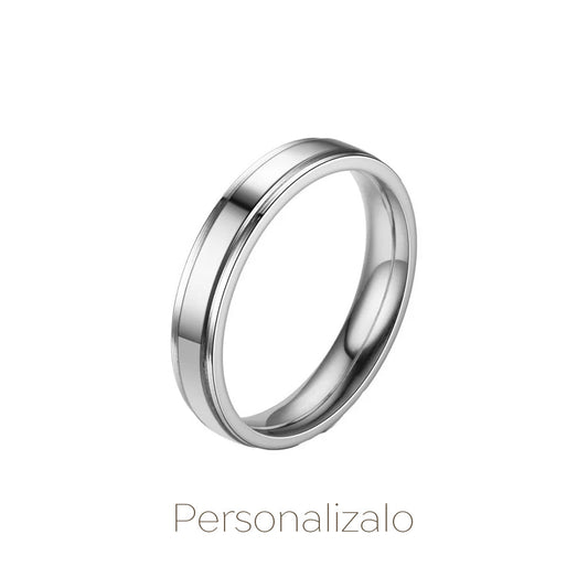 Anillo de Nacimiento Liso Plateado Plata Hombre