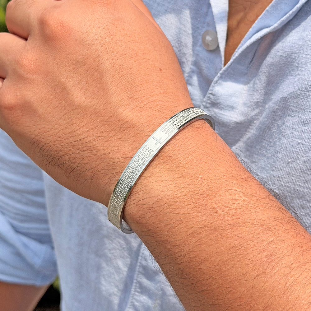 Pulsera Salvatore Plateado Acero Hombre