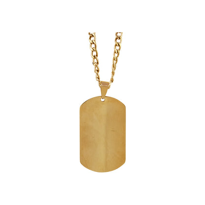 Collar Placa Grabado Acero Hombre