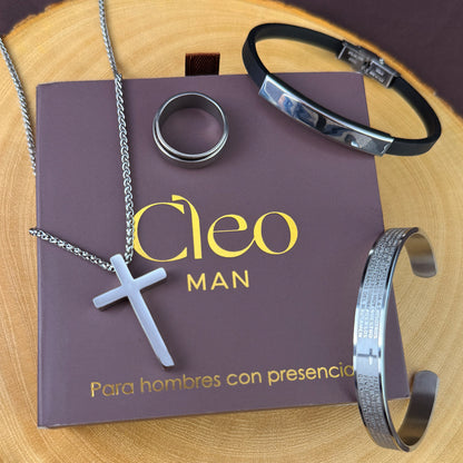 Set x4 Ragnar Plateado Acero  Hombre