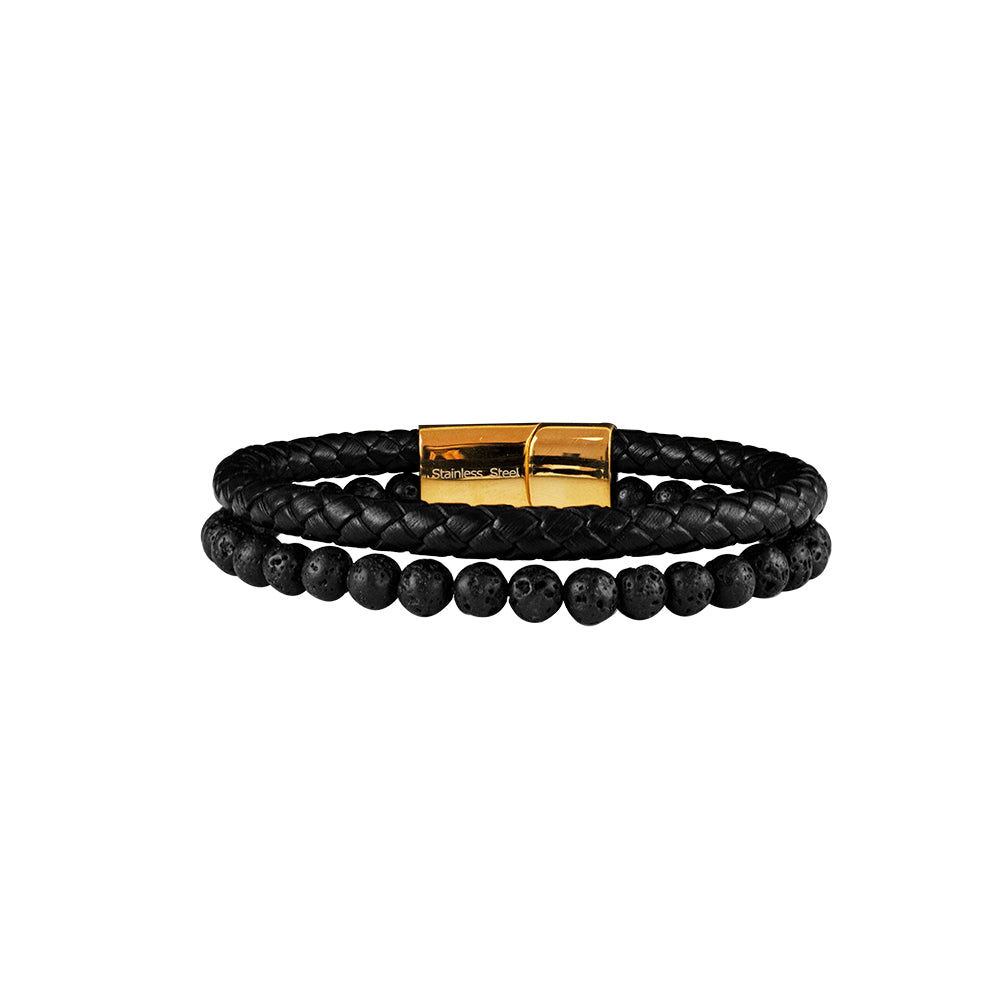 Pulsera Alpha Dorado Acero Hombre