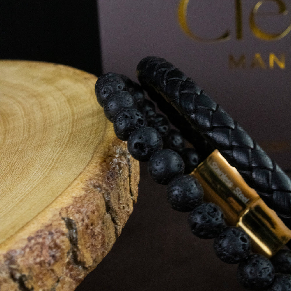 Pulsera Alpha Dorado Acero Hombre