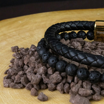 Pulsera Alpha Dorado Acero Hombre