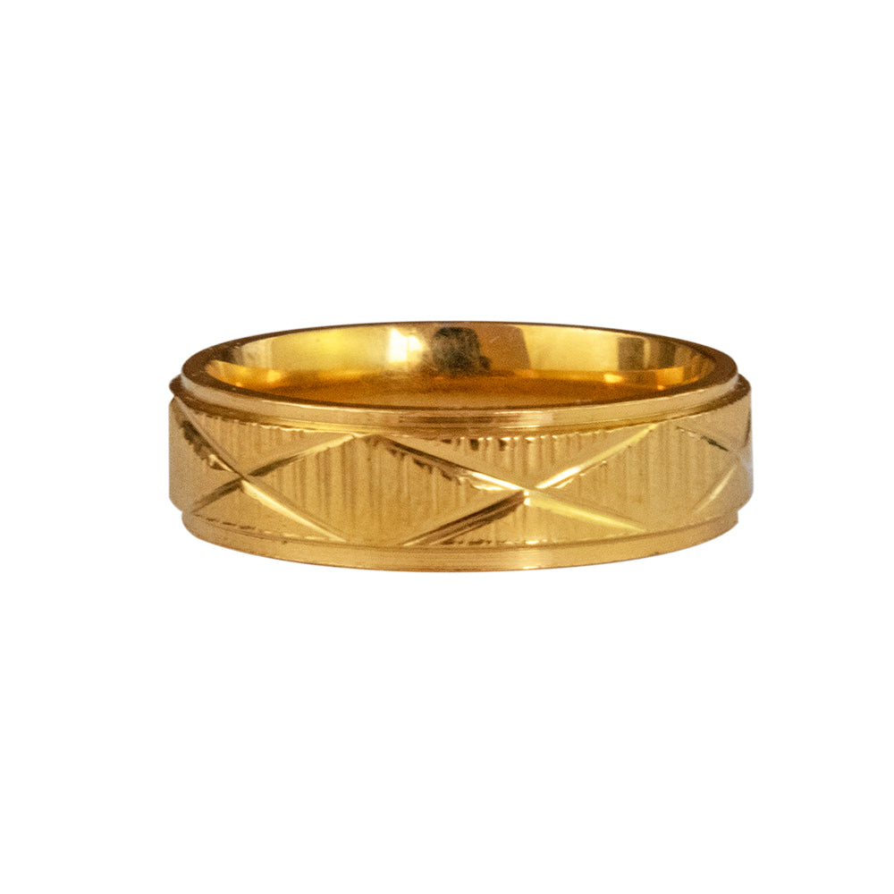 Anillo Zenith Dorado Acero Hombre
