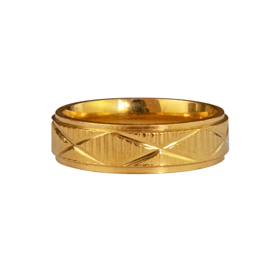Anillo Zenith Dorado Acero Hombre