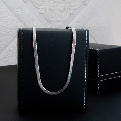 Cadena Snake Plateado Hombre