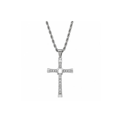Collar Toretto Plateado Acero Hombre