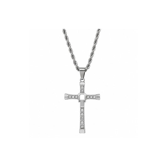 Collar Toretto Plateado Acero Hombre