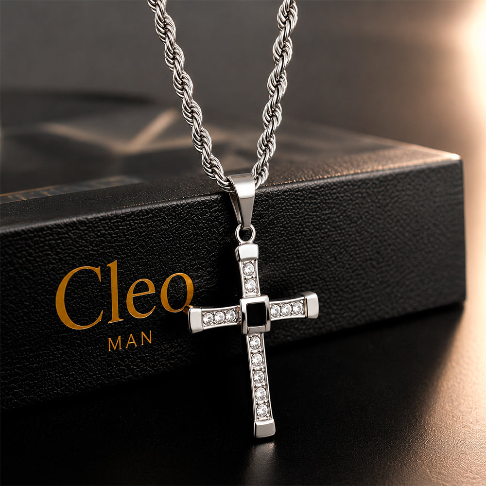 Collar Toretto Plateado Acero Hombre